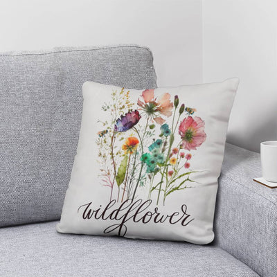 Personalized Bee A Wildflower Throw Pillow in 5 Sizes