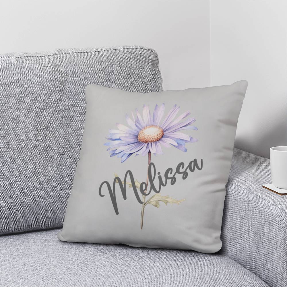 Personalized Name and Birth Month Flower Classic Pillow