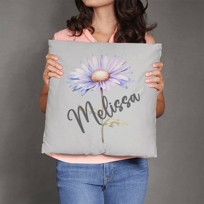 Personalized Name and Birth Month Flower Classic Pillow