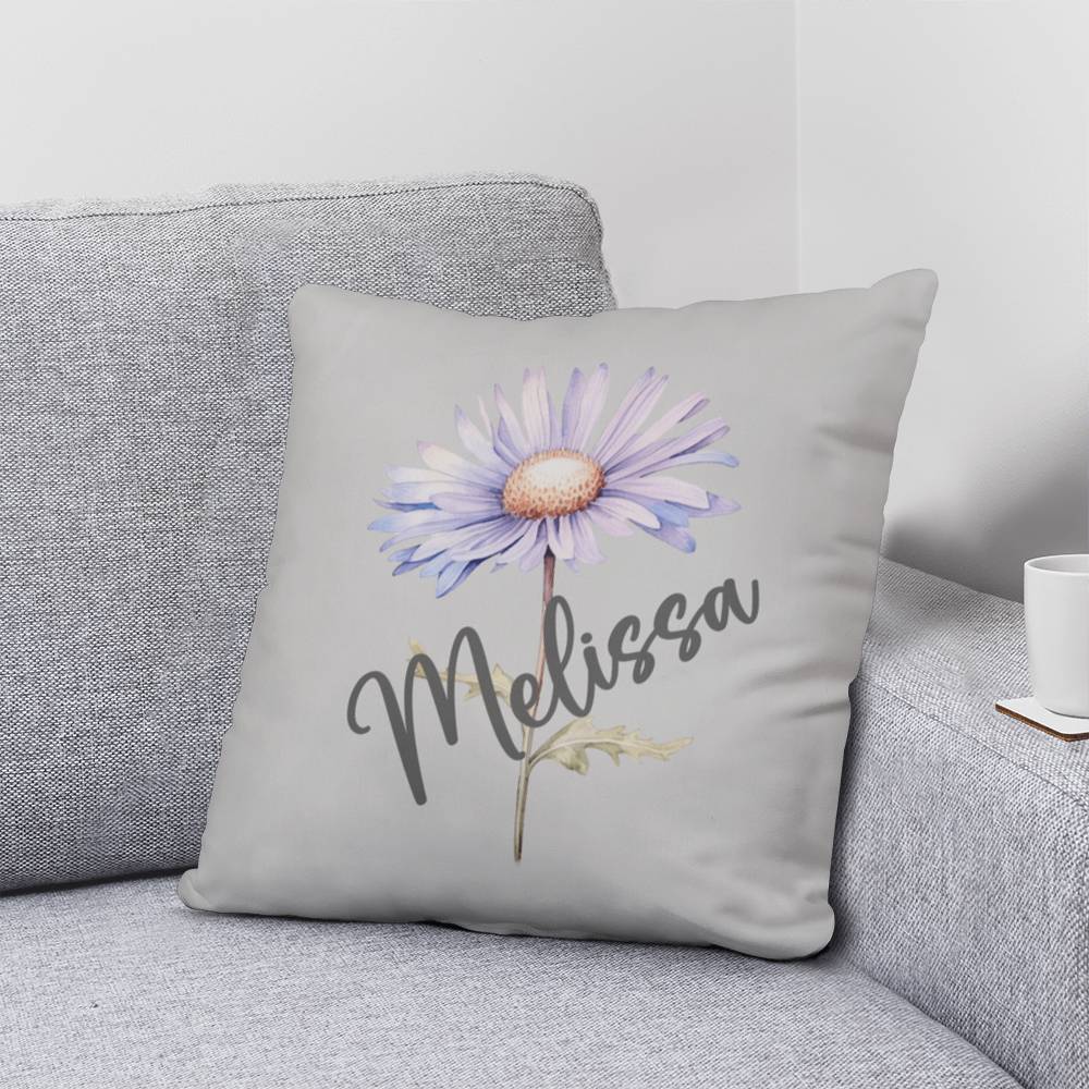 Personalized Name and Birth Month Flower Classic Pillow