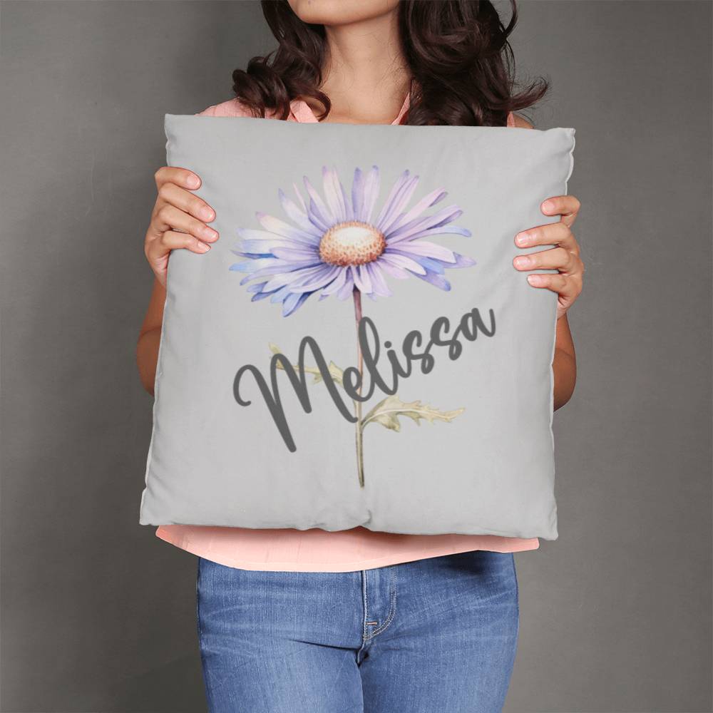 Personalized Name and Birth Month Flower Classic Pillow