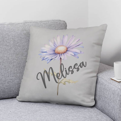 Personalized Name and Birth Month Flower Classic Pillow