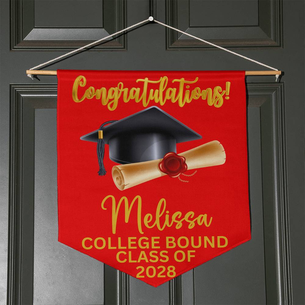 Personalized Congratulations College Bound Door Wall Pennant