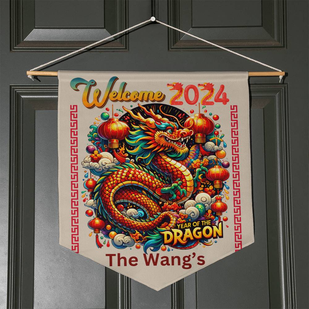 Personalized Chinese Year of the Dragon Welcome Pennant