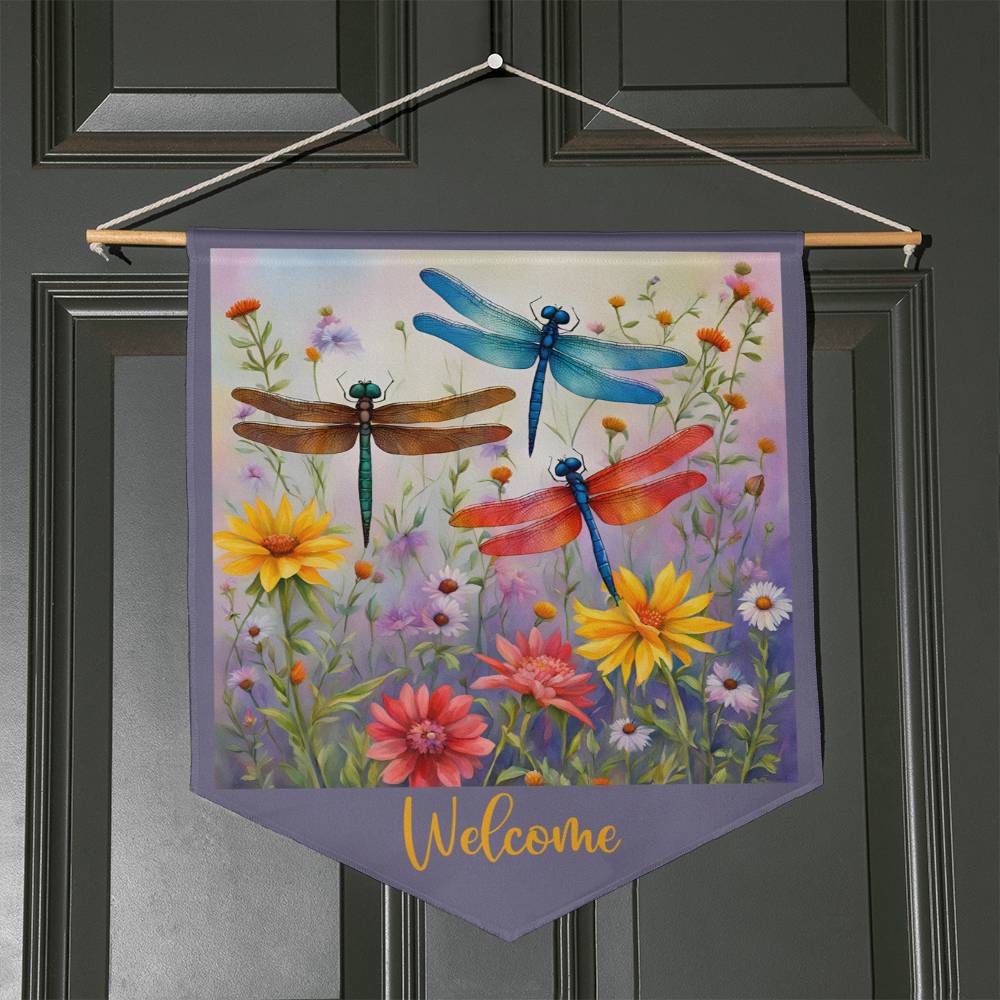 Dragonfly Welcome Door Pennant