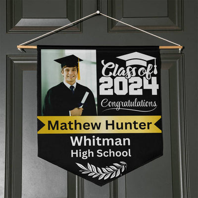 Personalized Photo 2024 Graduation Wall Pennant