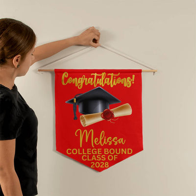 Personalized Congratulations College Bound Door Wall Pennant