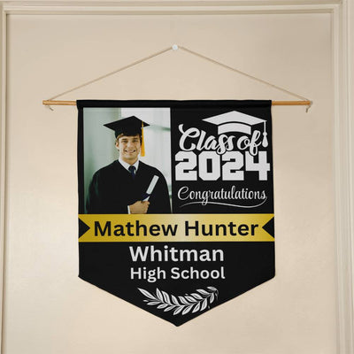 Personalized Photo 2024 Graduation Wall Pennant