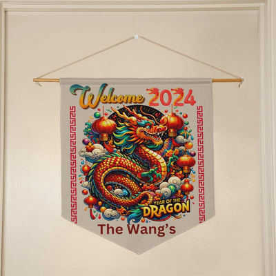 Personalized Chinese Year of the Dragon Welcome Pennant