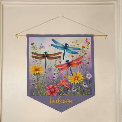 Dragonfly Welcome Door Pennant