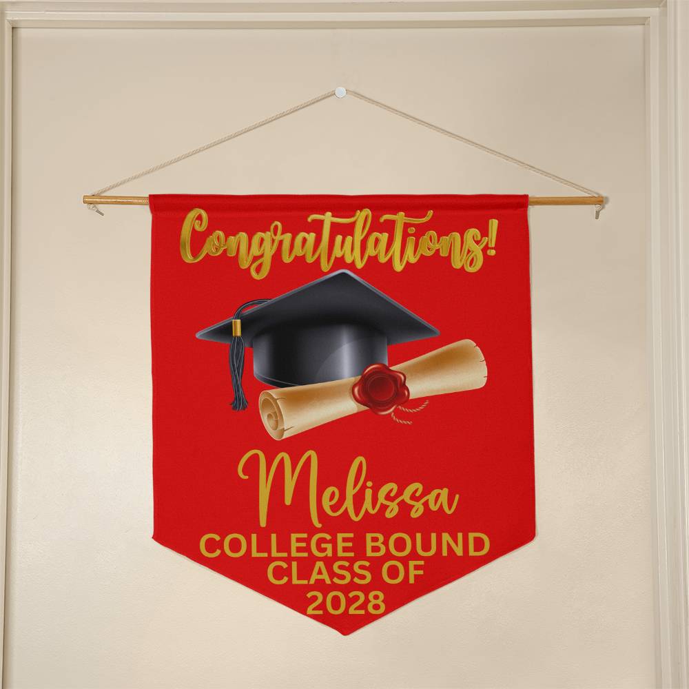 Personalized Congratulations College Bound Door Wall Pennant