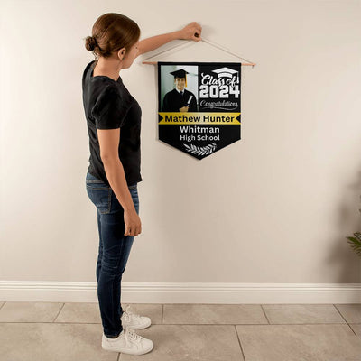 Personalized Photo 2024 Graduation Wall Pennant