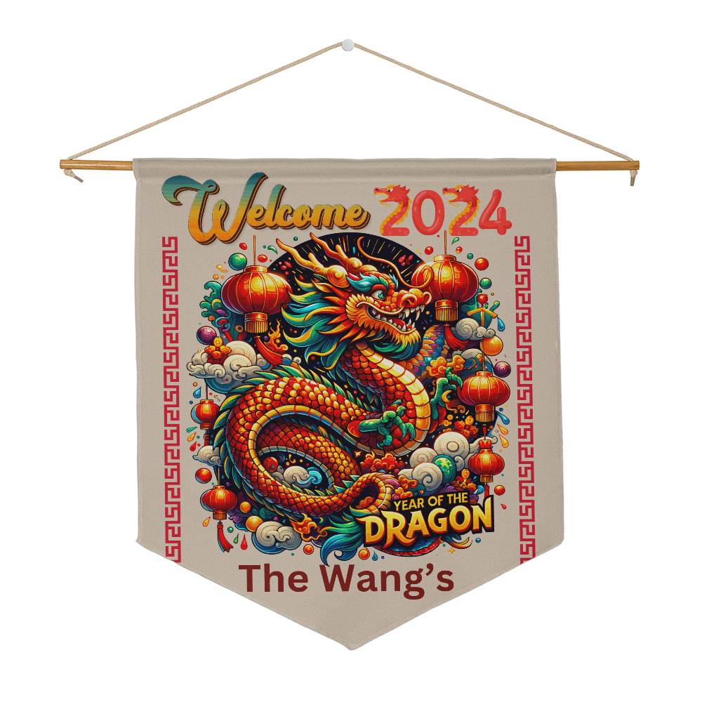 Personalized Chinese Year of the Dragon Welcome Pennant