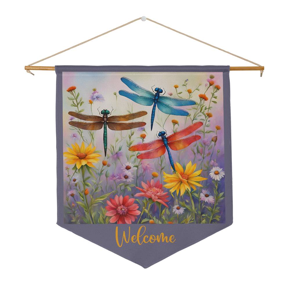 Dragonfly Welcome Door Pennant