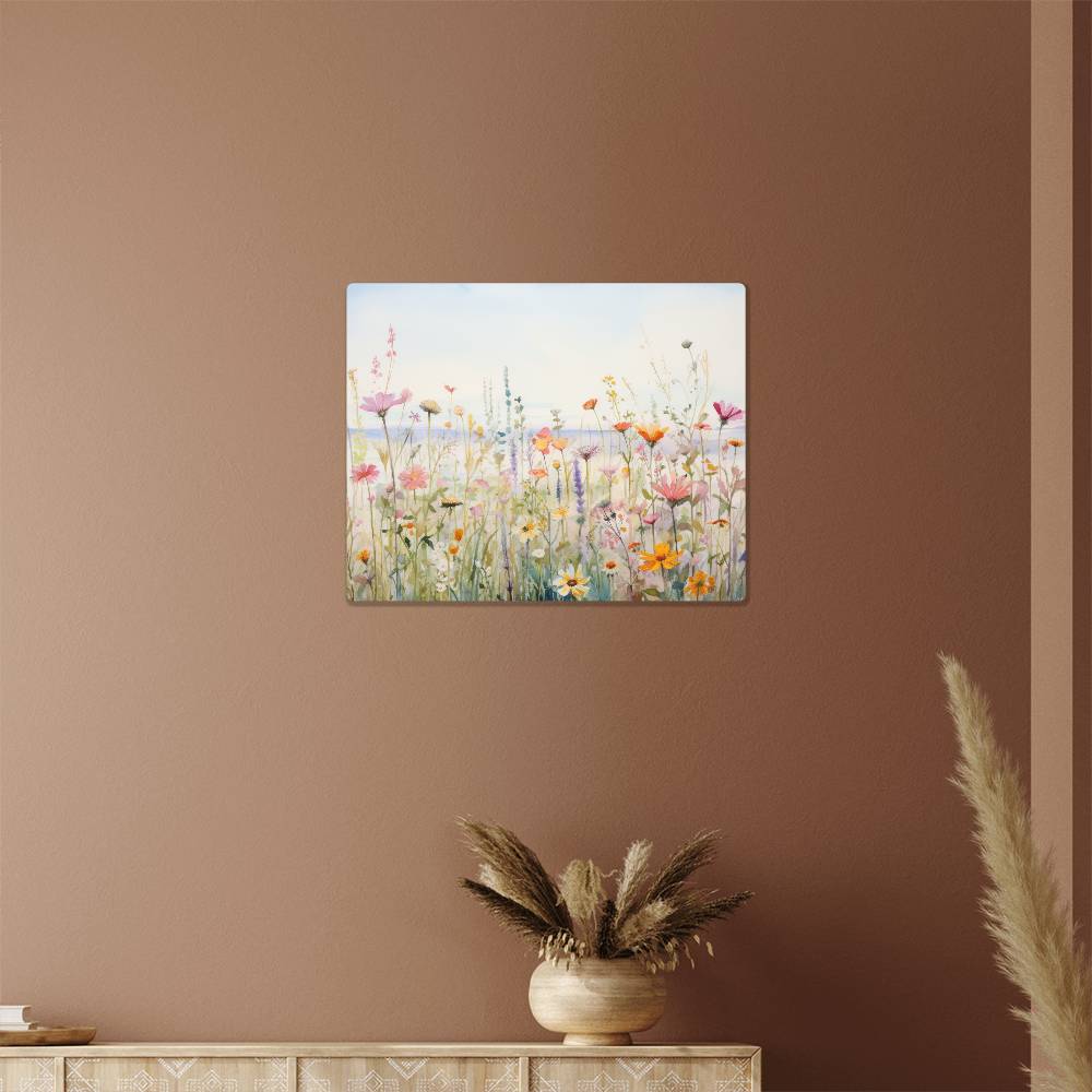 Wildflower Beach High Gloss Metal Art Print