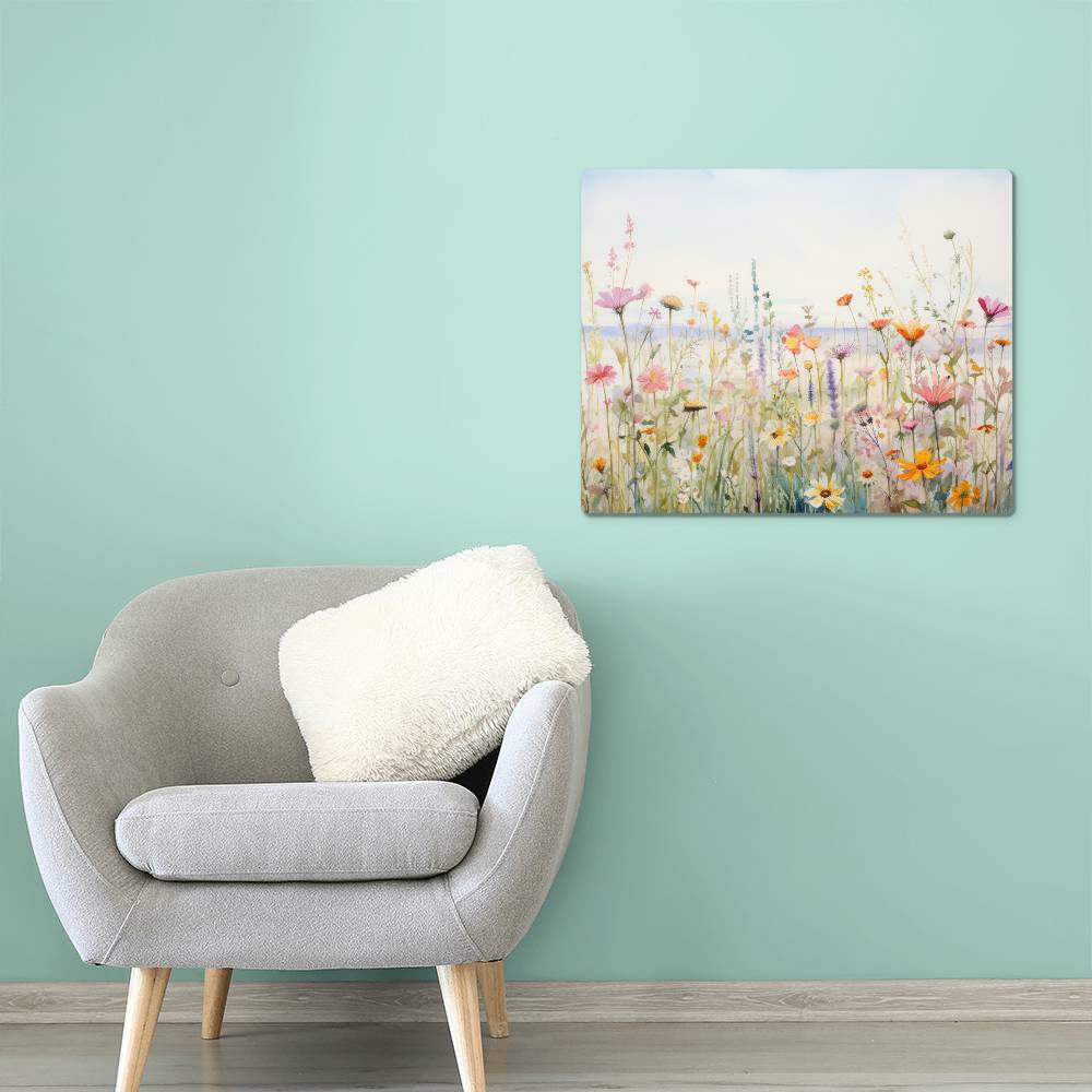 Wildflower Beach High Gloss Metal Art Print