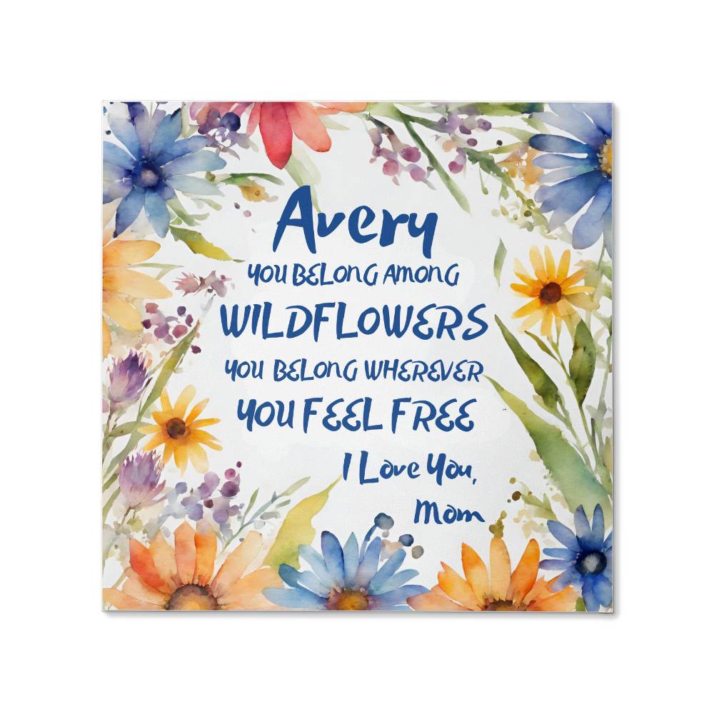 Personalized Daughter Wildflowers Gallery Wrapped Canvas