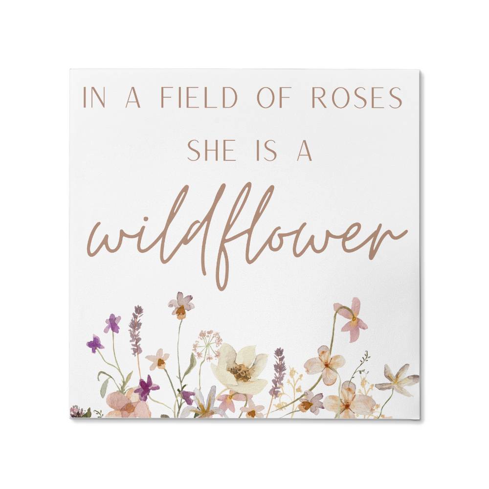 She Is A Wildflower Boho Girls Room Gallery Wrapped Canvas