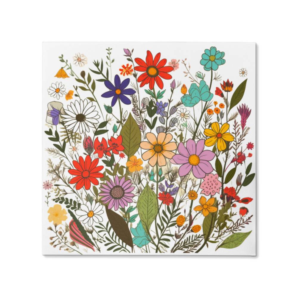 Pressed Wildflowers Gallery Wrapped Canvas Wall Decor