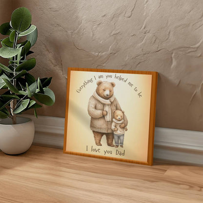 Dad and Son Bear Gallery Wrapped Canvas