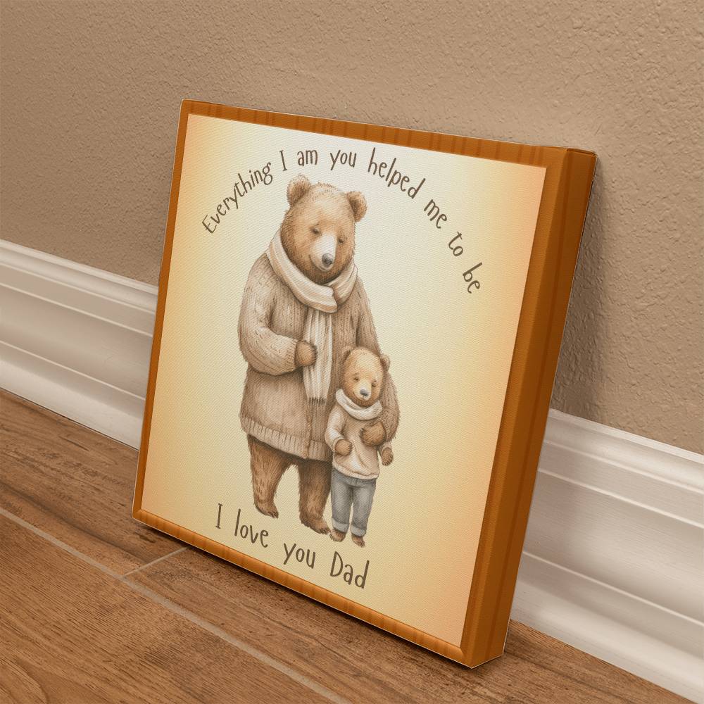 Dad and Son Bear Gallery Wrapped Canvas