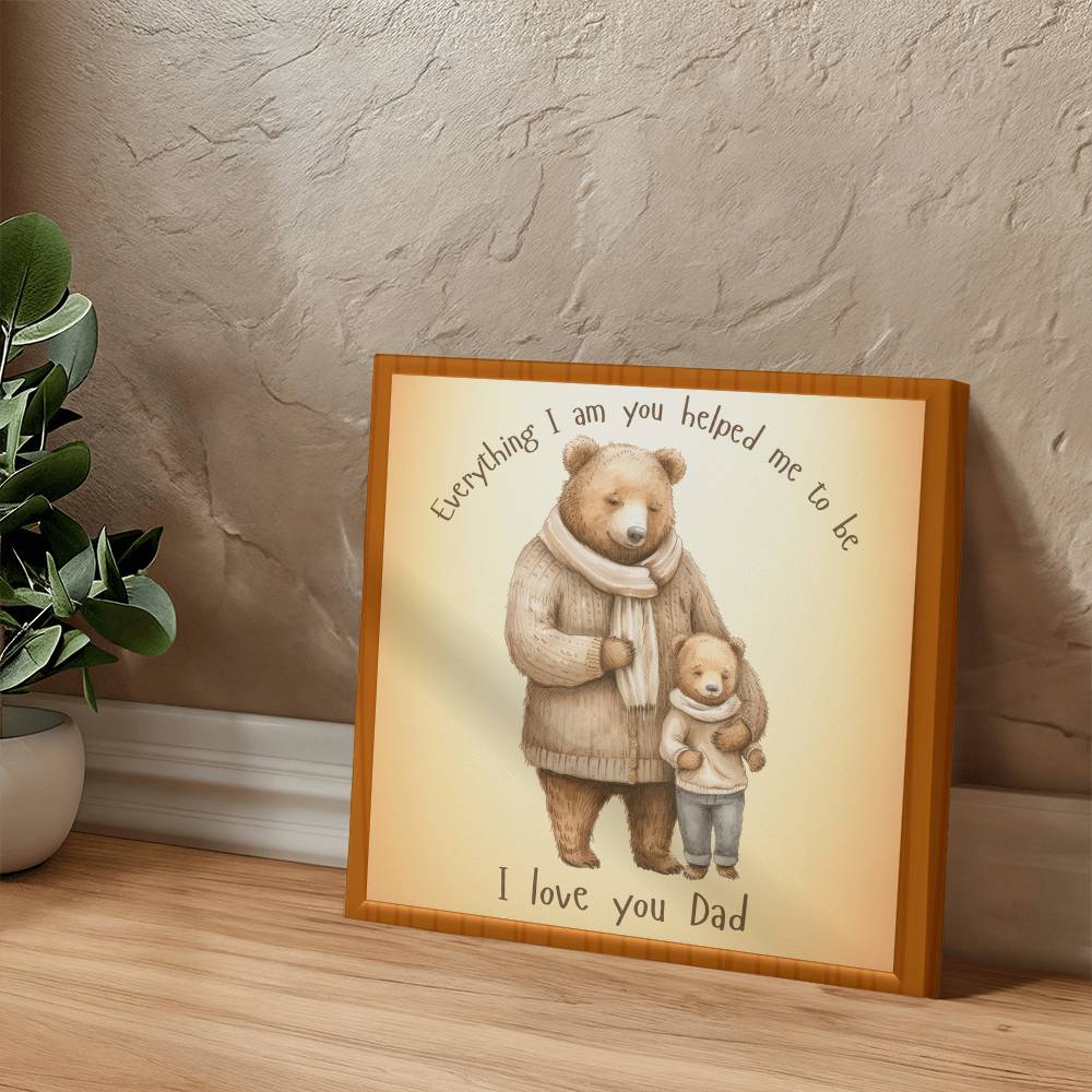 Dad and Son Bear Gallery Wrapped Canvas