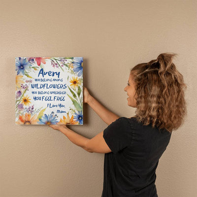 Personalized Daughter Wildflowers Gallery Wrapped Canvas