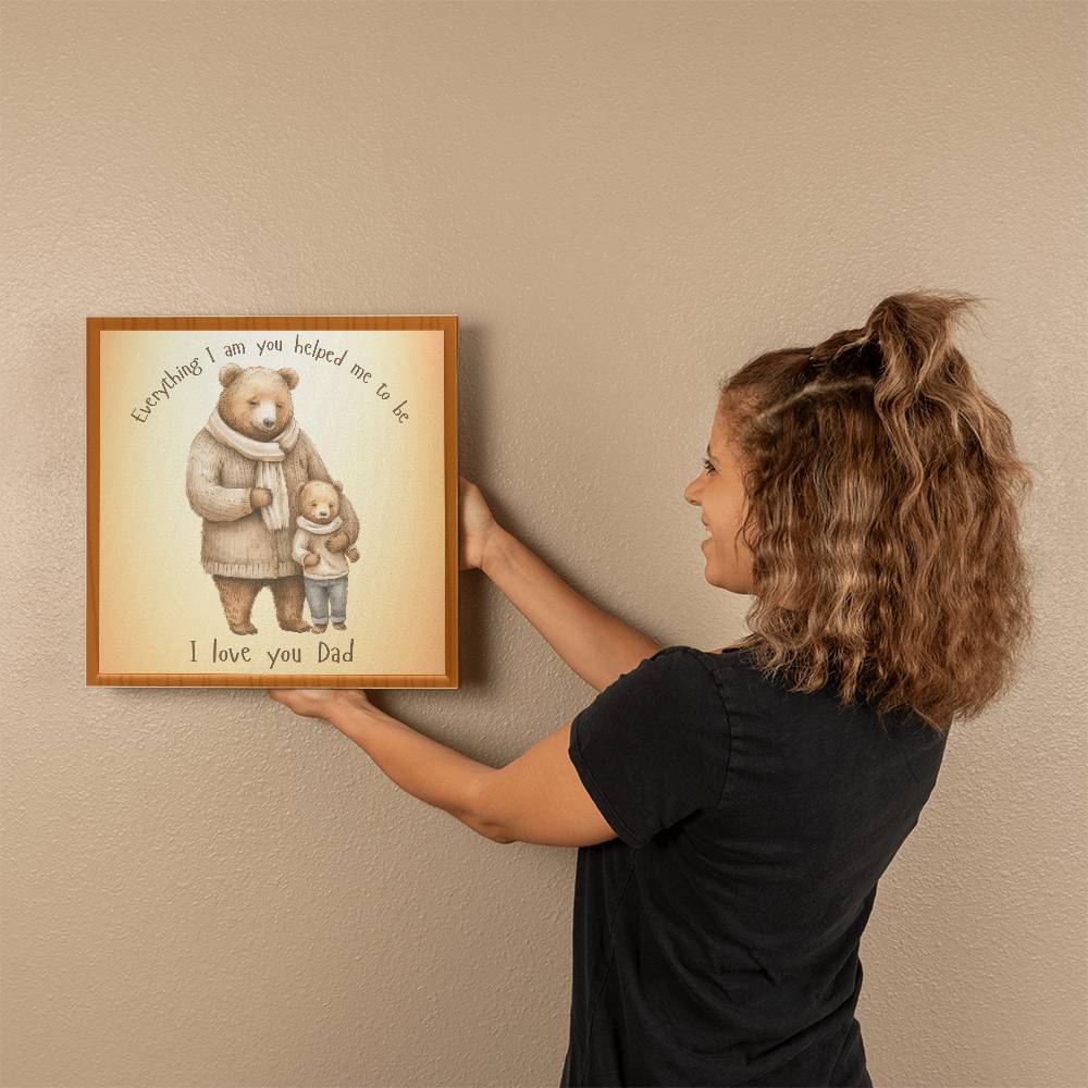 Dad and Son Bear Gallery Wrapped Canvas