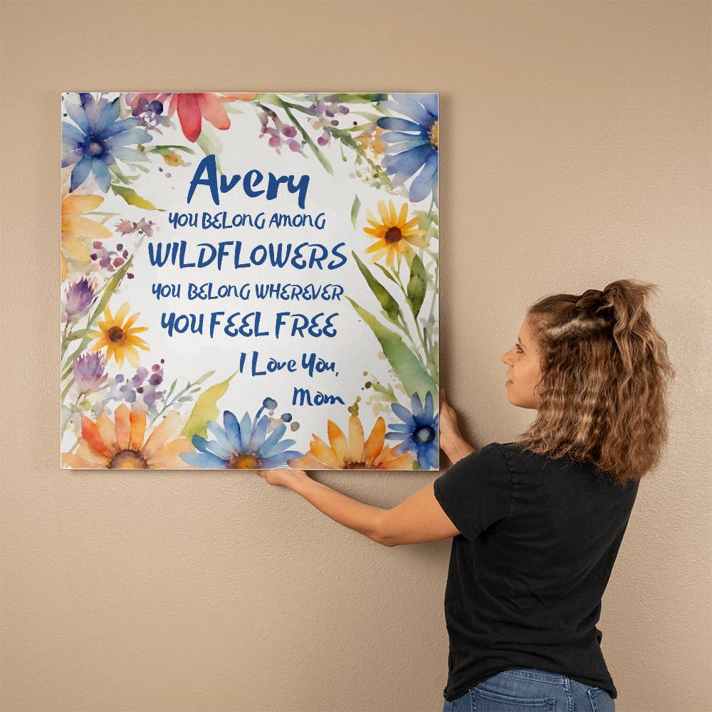 Personalized Daughter Wildflowers Gallery Wrapped Canvas