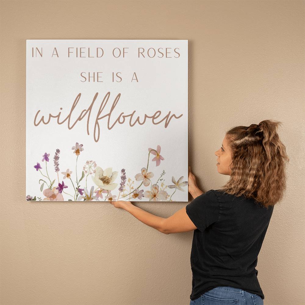 She Is A Wildflower Boho Girls Room Gallery Wrapped Canvas