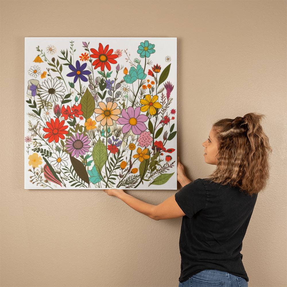 Pressed Wildflowers Gallery Wrapped Canvas Wall Decor