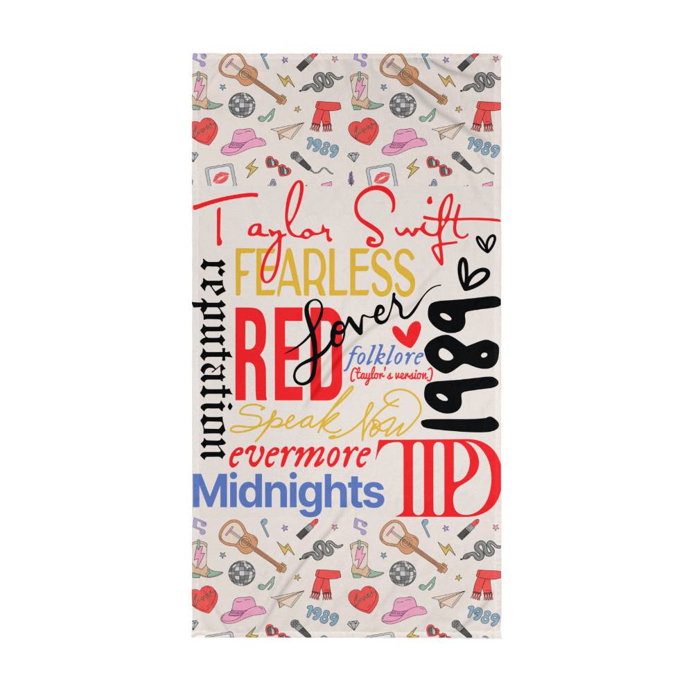 Swiftie Fan Beach Towel Including Newest Album TTPD