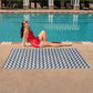 Denim Blue & Cream Zigzag Striped Beach Towel
