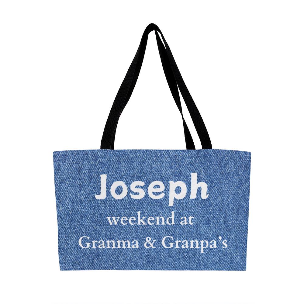 Personalized Weekend At Grandma & Grandpas House Tote Bag