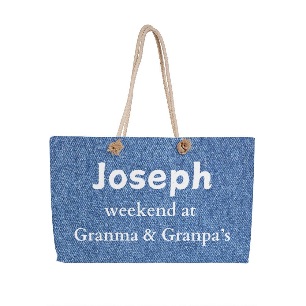 Personalized Weekend At Grandma & Grandpas House Tote Bag