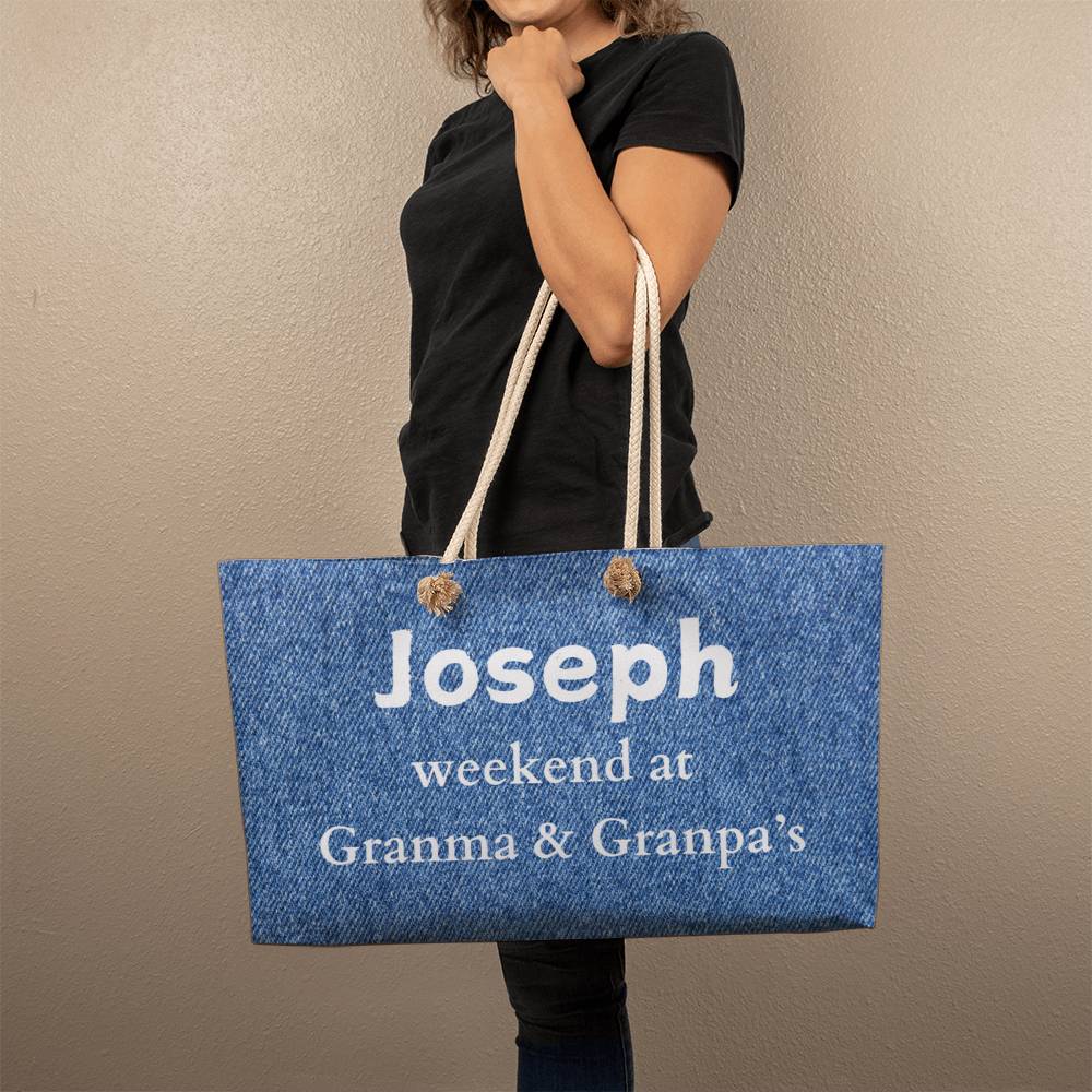 Personalized Weekend At Grandma & Grandpas House Tote Bag