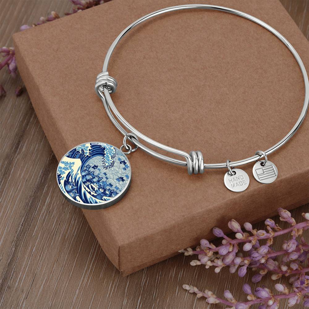 Cat Blue Wave Harris Election Bangle Bracelet