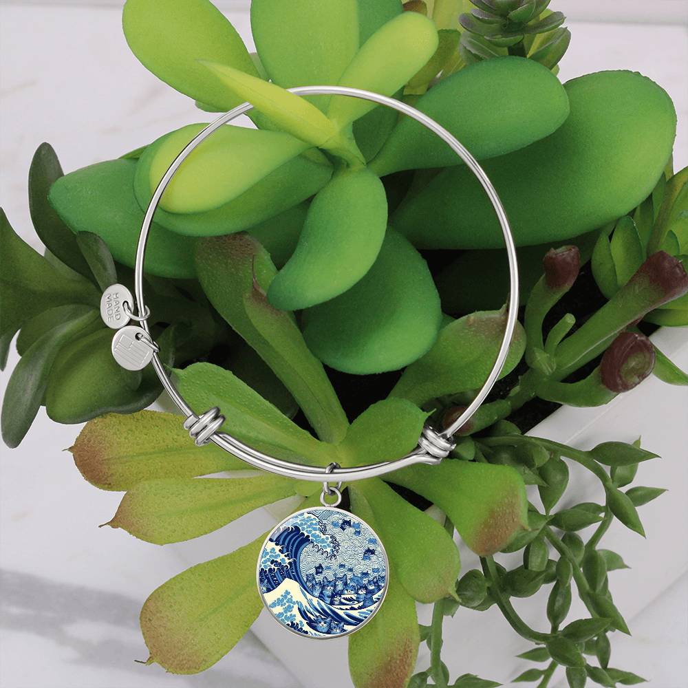 Cat Blue Wave Harris Election Bangle Bracelet