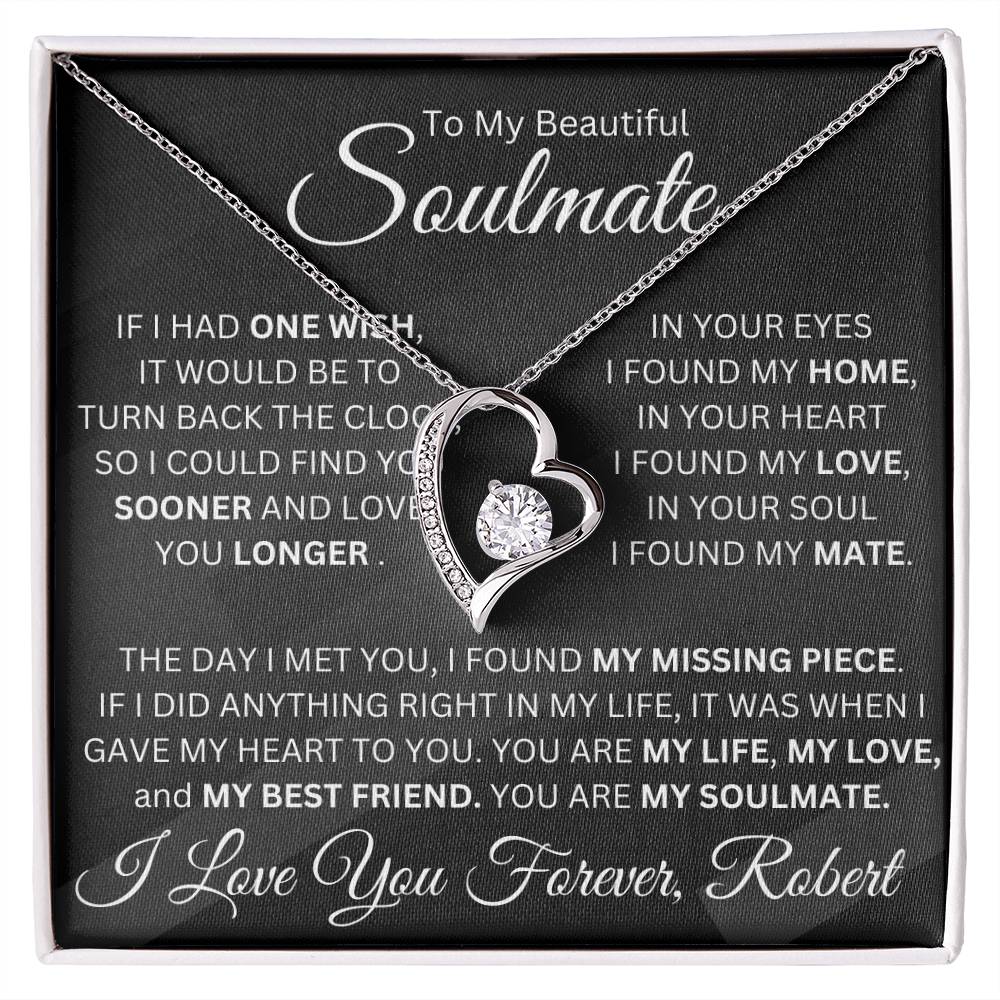 Personalized Forever Love Pendant Necklace and Sweetest Devotion Bouquet