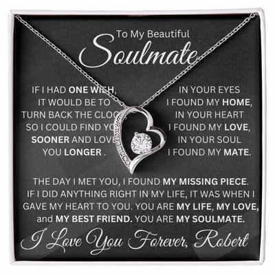 Personalized Forever Love Pendant Necklace and Sweetest Devotion Bouquet