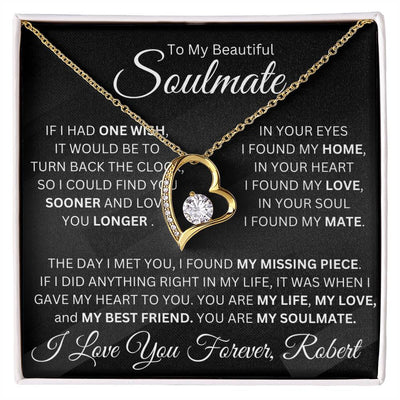 Personalized Forever Love Pendant Necklace and Sweetest Devotion Bouquet