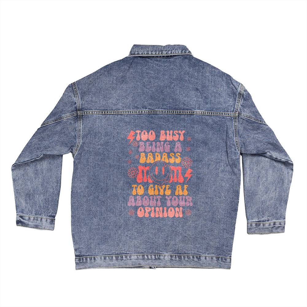 Badass Mom Oversized Women's DTG Denim Jacket