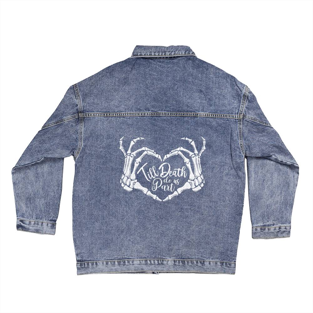 Personalized Till Death Do Us Part Oversized Women's DTG Denim Jacket