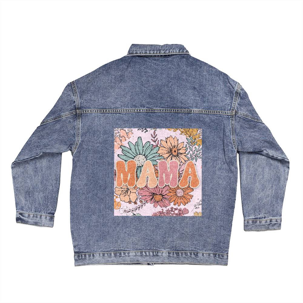 Custom Mama Oversized Women's DTG Denim Jacket