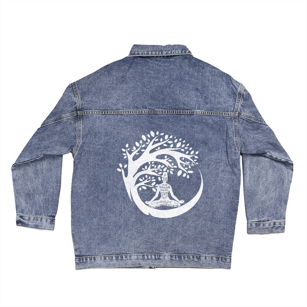 Personalized Yoga Oversized Women's DTG Denim Jacket