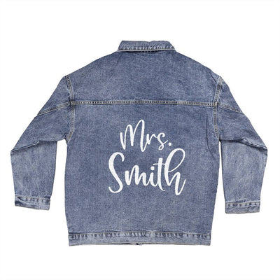 Personalized Oversized Women's DTG Denim Jacket with Name