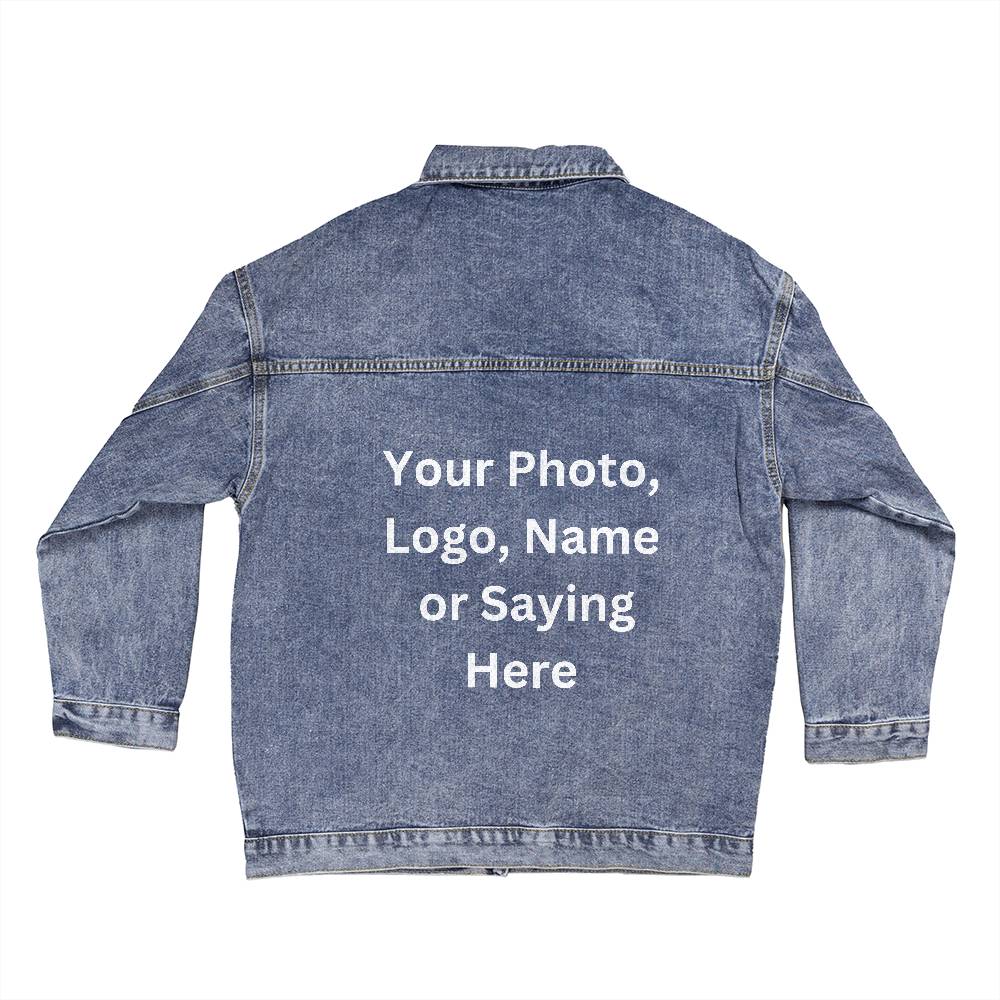 Personalized Oversized Women's DTG Denim Jacket