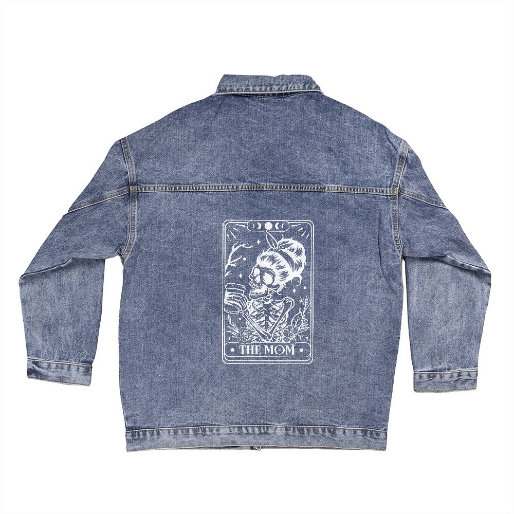 The MOM Tarot Card Oversized Women's DTG Denim Jacket