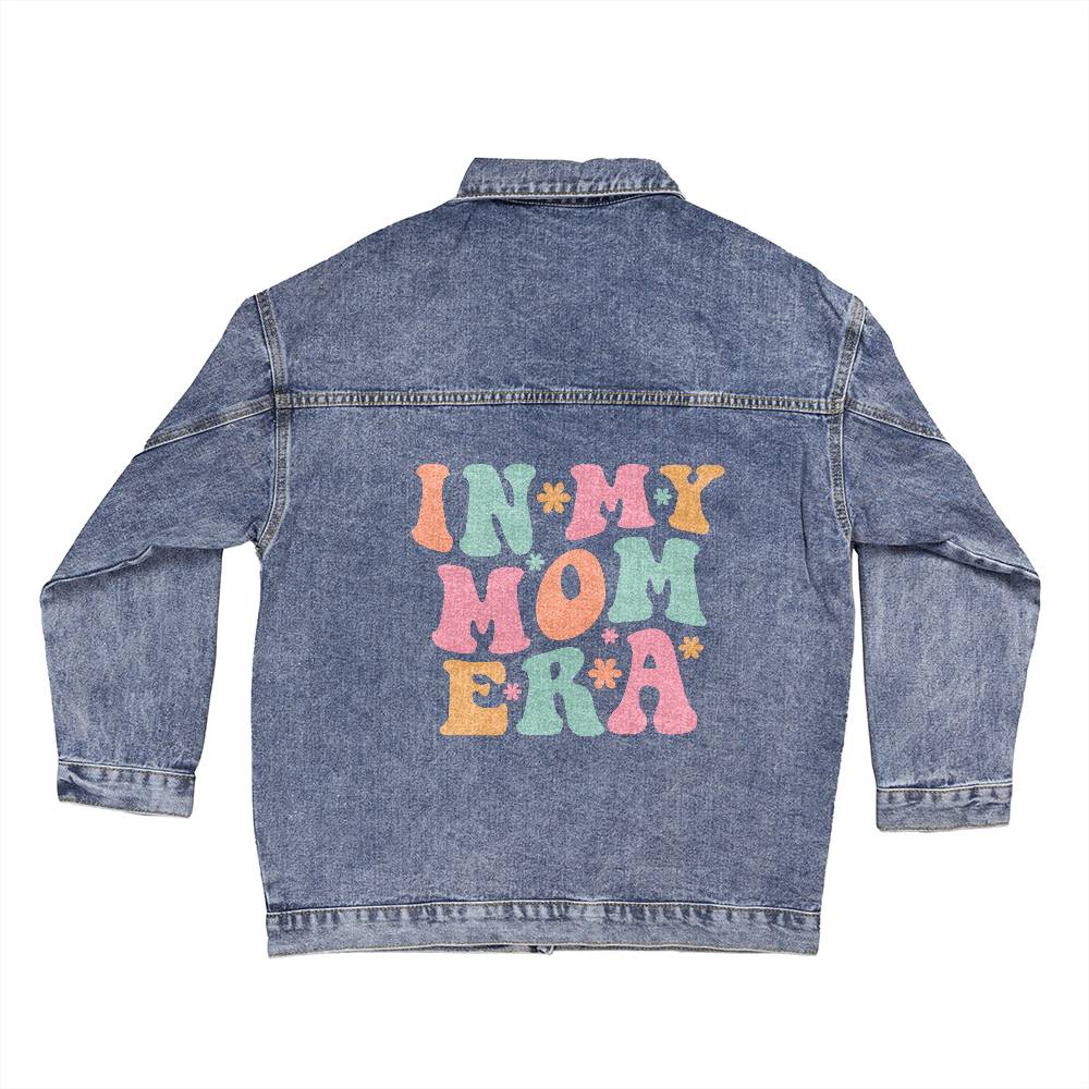 In My  Mom Era Oversized Women's DTG Denim Jacket