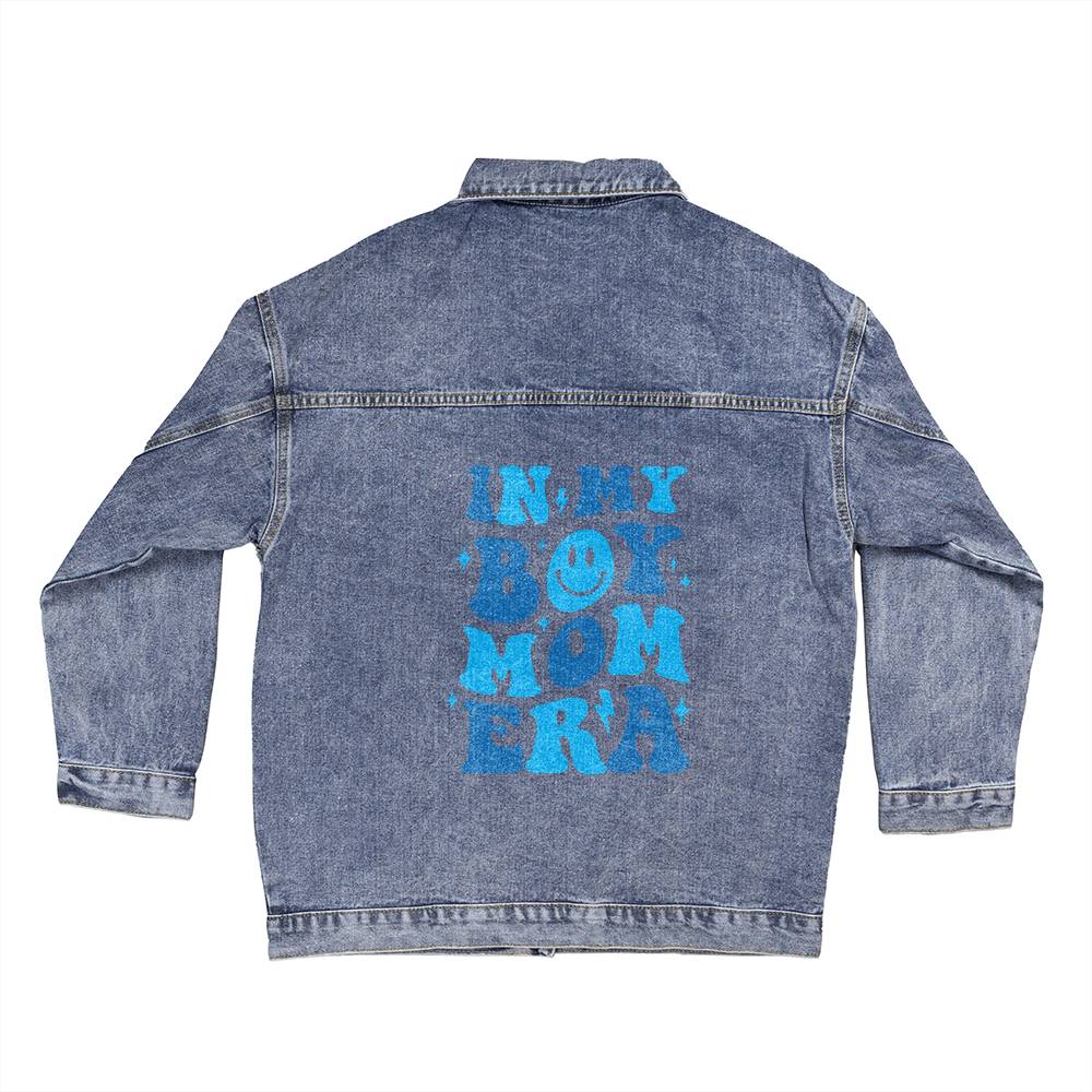 In My Boy Mom ERA Oversized Women's DTG Denim Jacket